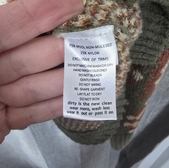 $145 Toad & Co Cotati Wool Blend Dolman Sweater Large Granny Square Grandma Boho - Picture 4 of 6